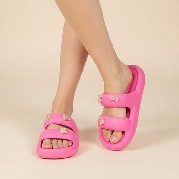 Дамски джапанки в розово с декорация фигурки