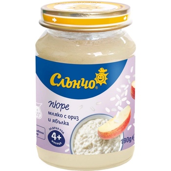 Слънчо десерт мляко с ориз и ябълка - 190 г