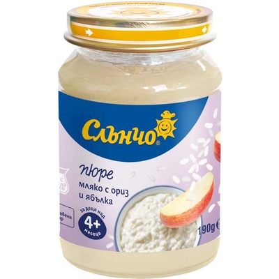 Слънчо десерт мляко с ориз и ябълка - 190 г