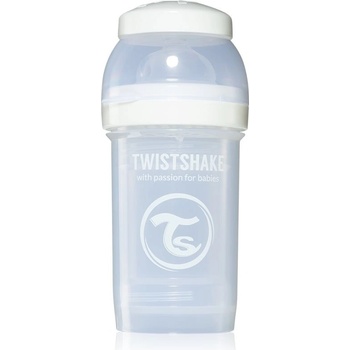 Twistshake antikoliková láhev bílá 180ml