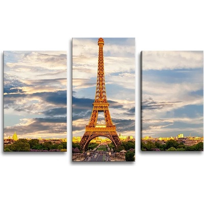 Sablio Obraz - 3-dílný Eiffel Tower 3 - 75x50 cm