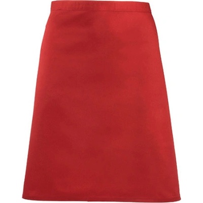 Premier Workwear Pracovná zástera stredne dlhá PR151 Red Pantone 200 70 x 50 cm
