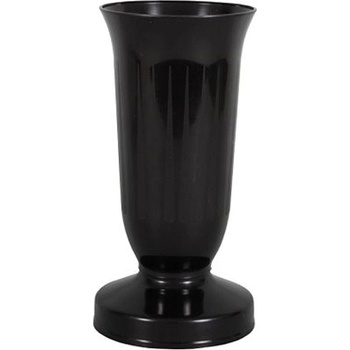 Váza cintorínová KALICH ťažká plastová d12 × 24 cm čierna