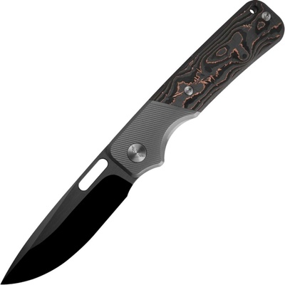 Ameight Knives Felix II-DLC Satin M390 blade,Dark Grey PVD Ti And CF handle