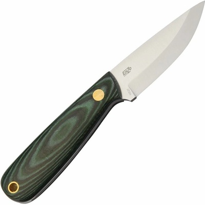 BRISA EnZo Necker 70 knife/Leather/Green Micarta