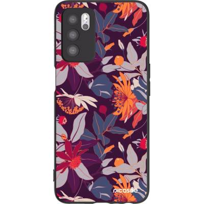 Pouzdro Picasee silikonové OPPO A16s Purple Leaf černé