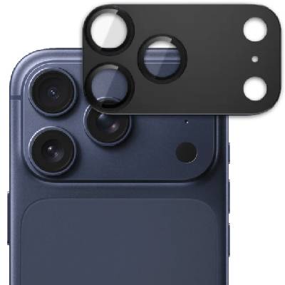 GLAS. tR EZ Fit Optik Pro XL закалено стъкло за защита на обективите на камерата за iPhone 17 Pro - черно (92169)