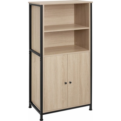 tectake příborník doncaster 60x38x125cm - industrial světlé dřevo, dub sonoma