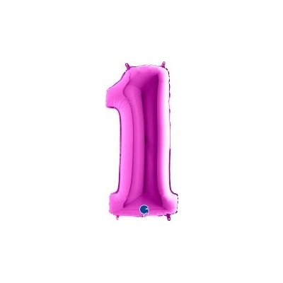 GRABO fóliový balónek ČÍSLICE FIALOVÁ 1 102cm,40 nafukovací