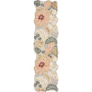 Flair Rugs Светлорозова ръчно изработена вълнена пътека 60x230 cm Daphne Shaped Floral - Flair Rugs (503119377401)