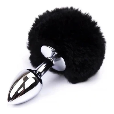 Afterdark Анален разширител с черна заешка опашка AfterDark