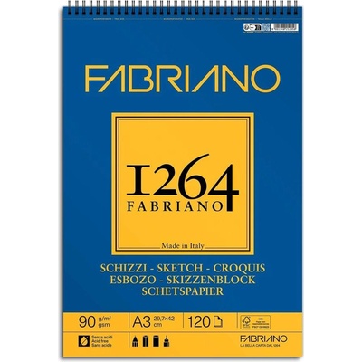 Fedrigoni Скицник за скициране, А3, 90 g/m2, гладка текстура, (1575100039)
