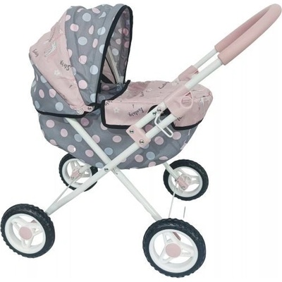 DIMIAN Bambolina: Детска количка с сенник - сиво-розова (BD2103N)