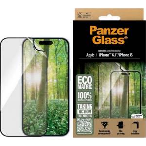 Panzer iPhone 16 PANZERGLASS ECO MATRIX протектор за екран гъвкаво стъкло, устойчиво на надраскване + рамка, TRANSFER 2869 (2869)
