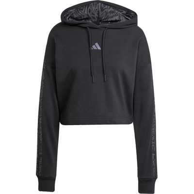 adidas Essentials 3 Stripes Print French Terry Hoodie JC624 čierna