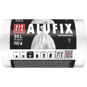 Alufix Чувал за боклук ALUFIX 35 л, бял, HDPE, 50x55 см, 100 броя MS3520WHUNI (MS3520WHUNI)