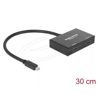 Сплитер Display port 1.2 от mini Dsplay Port мъжко към 2 x HDMI 4K женско (DELOCK-87696)