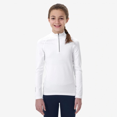 WEDZE dětské lyžařské spodní tričko 500 se zipem bílé