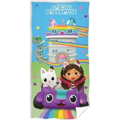 TipTrade Bavlněná froté osuška 70x140 cm Gabby's Dollhouse Mňaužasná projížďka