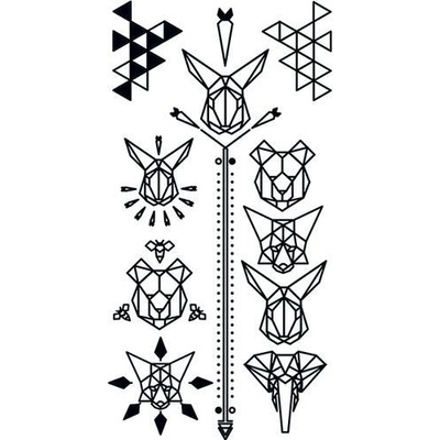 Geometrické zvieratá sada tetovačiek
