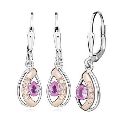 JVD Strieborné visiace náušnice so zirkónmi SVLE0900SH8R200