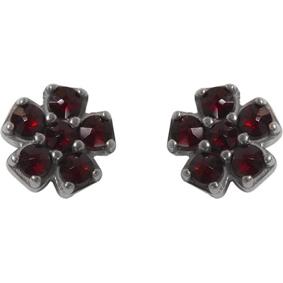 Český granát náušnice stříbrné 131418