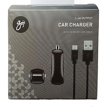 Goji Зарядно за кола с USB 2.4A и microUSB кабел за мобилни устройства с microUSB порт - Goji Car Charger 2.4A with microUSB Cable (G24CMC17C)