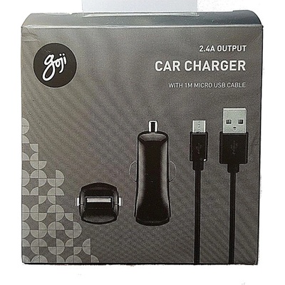 Goji Зарядно за кола с USB 2.4A и microUSB кабел за мобилни устройства с microUSB порт - Goji Car Charger 2.4A with microUSB Cable (G24CMC17C)