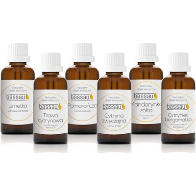 Bassau Vonné přírodní esenciální/éterické oleje 100% sada Citrus 6 x 15 ml