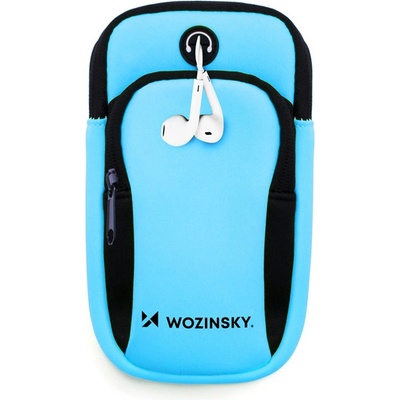 AppleMix Sportovní pouzdro na ruku WOZINSKY pro Apple iPhone - reflexní - látkové - modré – Zboží Živě
