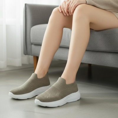 Dámske elastické olivová slip-on tenisky ZARINI olivová