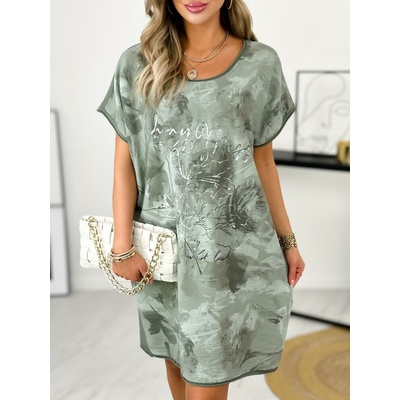 Fashionweek šaty voľného u z bavlny IT-Sarco Khaki