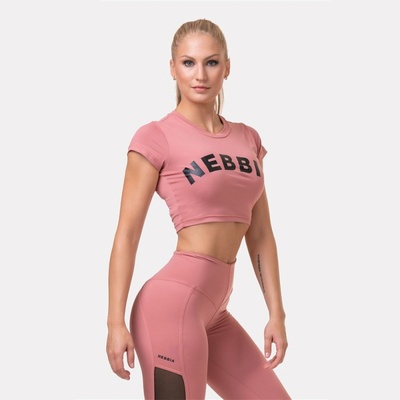 Nebbia crop top s krátkym rukávom Sporty HERO 584 Staroružová