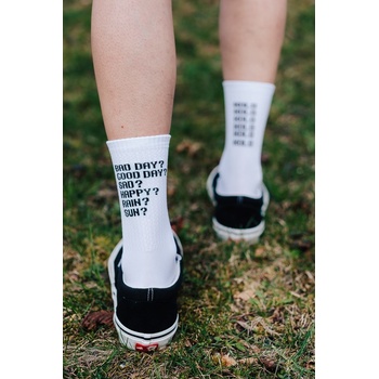 Ponožky na kolo Kolo je Láska Bad day bílá