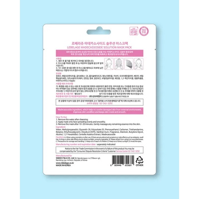 Lebelage Madecassoside Solution Mask Pack Textilná maska na tvár 25 g 10 ks