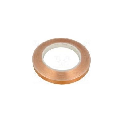 Páska elektricky vodivá W 12mm L 33m Thk 0,066mm měď 4,4N/cm