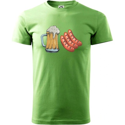 Pivo a klobása tričko trávová zelená