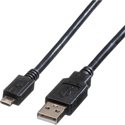 Roline 11.02.8752 USB 2.0 USB-A zástrčka, USB Micro-B zástrčka, 1,8m, černý