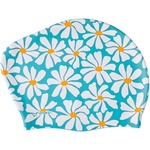 Finis long hair silicone cap print turquoise тюркоаз