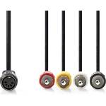 Nedis CAGL20475BK02 аудиокабел 5p DIN гнездо - 4 x RCA щепсел, дължина 0, 20 м (CAGL20475BK02)