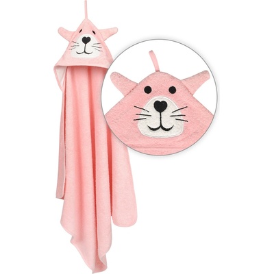 Babymatex Bavlnená osuška pre bábätko s kapucňou Jimmy 80x80cm Mačička