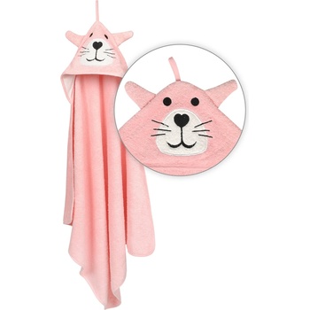 Babymatex Bavlnená osuška pre bábätko s kapucňou Jimmy 80x80cm Mačička