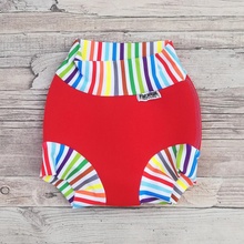 Swim nappy kojenecké neoprénové plavky Červené s proužky