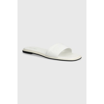 Calvin Klein Чехли Calvin Klein FLAT SLIDE HE в бяло HW0HW01989 (HW0HW01989)