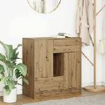 vidaXL Бюфет с чекмеджета и вратички, дъб артизан, 70, 5x34x74, 5 см (861849)