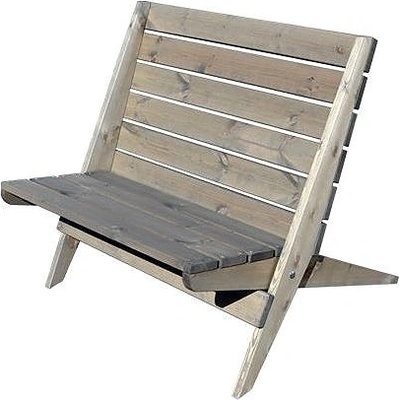 EcoFurn Granny Dřevěné zahradní skládací židle pro 2 osoby, borovice, šedý olej