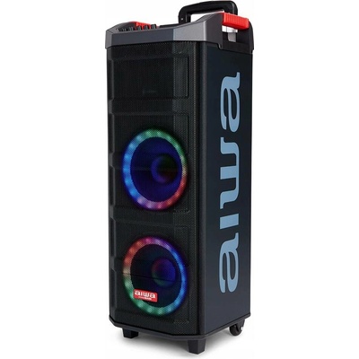 Přenosný velký reproduktor Aiwa KBTUS 608 černý 600W BT KARAOKE 2 mikrofony