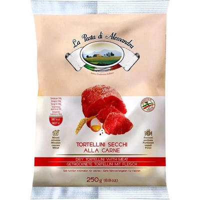 La Pasta di Alessandra Sušené vaječné semolínové tortellini plnené mäsom 250 g
