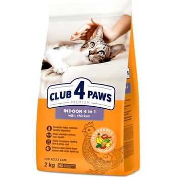 Club 4 Paws Indoor 4 in 1 pre dospelé mačky žijúce v byte 2 kg