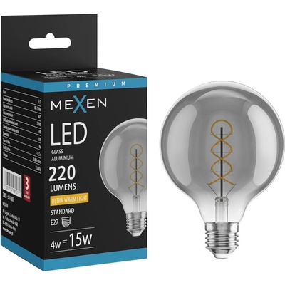 Mexen Vintis LED спирална крушка с нажежаема жичка E27, G95, 4W, Топло - 2200K, 220 lm, (L167-E27-0422-70)